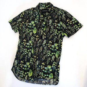 Wildfang Plant Pattern Button Down, Size XS